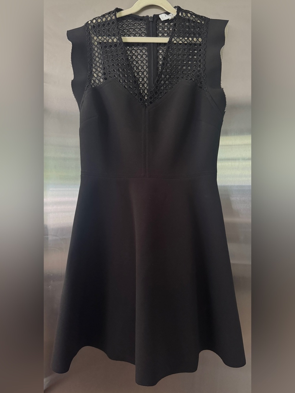 Sandro Geo Crochet Cut-Out Fit & Flare Dress. Sz 3/US 8.  A+ Condition Ret $445.